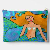 Schöne Meerjungfrau Abstrakt Art Zubehörtasche (Rückseite)