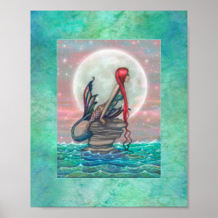 Schöne Meerjungfrau Fantasy-Kunst von Molly Harris Poster