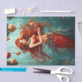 Schöne Meerjungfrau Happy Holidays Weihnachten Seidenpapier (Handwerk)