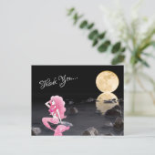 Schöne Meerjungfrau in Pink mit Vollmond Vielen Da Postkarte (Stehend Vorderseite)