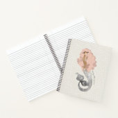 Schöne Meerjungfrau in rosa Haare mit Ihrem Namen Notizblock (Innenseite)