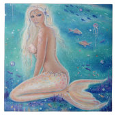 Schöne Meerjungfrau Keramik Kachel-Szene Fliese (Vorderseite)