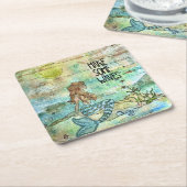 Schöne Meerjungfrau macht einige Waves Papier Unte Rechteckiger Pappuntersetzer (angewinkelt)