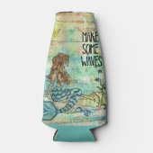 Schöne Meerjungfrau macht Wellen Cooler Flaschenkühler (Vorderseite)