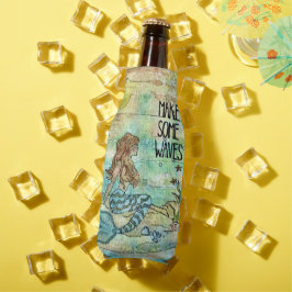 Schöne Meerjungfrau macht Wellen Cooler Flaschenkühler