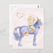 Schöne Meerjungfrau mit Baby Child Unicorn Postkarte (Vorne/Hinten)