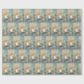 Schöne Meerjungfrau mit Fisch und Muscheln Geschenkpapier (Flach)