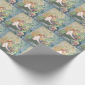 Schöne Meerjungfrau mit Fisch und Muscheln Geschenkpapier (Ecke)