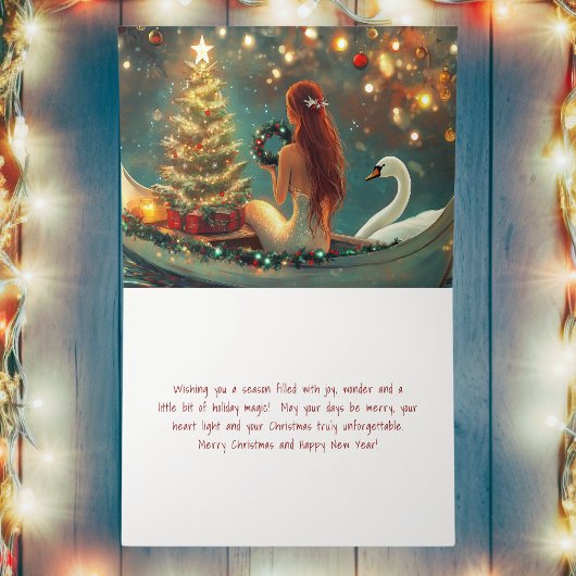 Schöne Meerjungfrau mit Swan Weihnachten