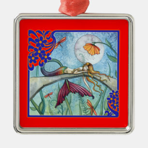 Schöne Meerjungfrau-Ornament von Molly Harrison Silbernes Ornament
