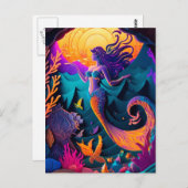 Schöne Meerjungfrau Sea Nymph Postkarte (Vorne/Hinten)