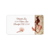 Schöne Meerjungfrau und Seashells Adresse Adressaufkleber (Vorne)