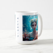 Schöne Meerjungfrau unter Wasser Kaffeetasse (VorderseiteRechts)