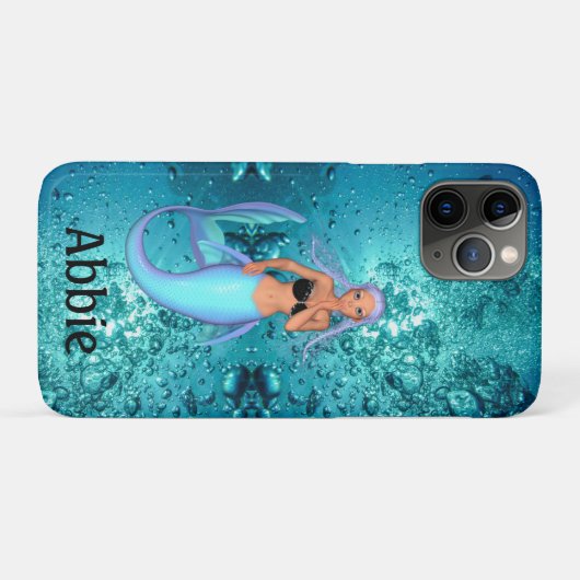Schöne Meerjungfrau unter Wasser Personalisiert Case-Mate iPhone Hülle (Rückseite (Horizontal))