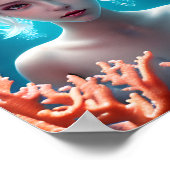 Schöne Meerjungfrau unter Wasser Poster (Ecke)