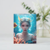 Schöne Meerjungfrau unter Wasser Postkarte (Stehend Vorderseite)