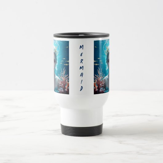Schöne Meerjungfrau unter Wasser Reisebecher (Mittel)