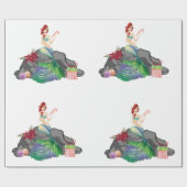 Schöne Meerjungfrau Weihnachten Geschenkpapier (Flach)