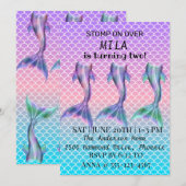 Schöne Meerjungfrau zum Geburtstag Einladung (Vorne/Hinten)