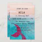 Schöne Meerjungfrau zum Geburtstag Einladung (Vorne/Hinten)