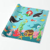 Schöne Meerjungfrauen u. Seeleben (MED. /Lg. Bild) Geschenkpapier (Ungerollt)