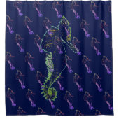 Schöne Meerpferde Muster Duschvorhang (Vorderseite)