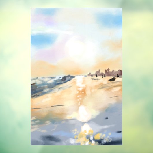 Schöne Meerseite in Ölgemälde Fensteraufkleber (Blatt 3)