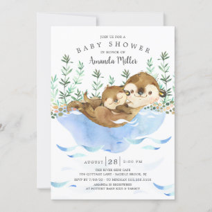 Schöne Meerwasserdusche mit neutraler Babydusche Einladung