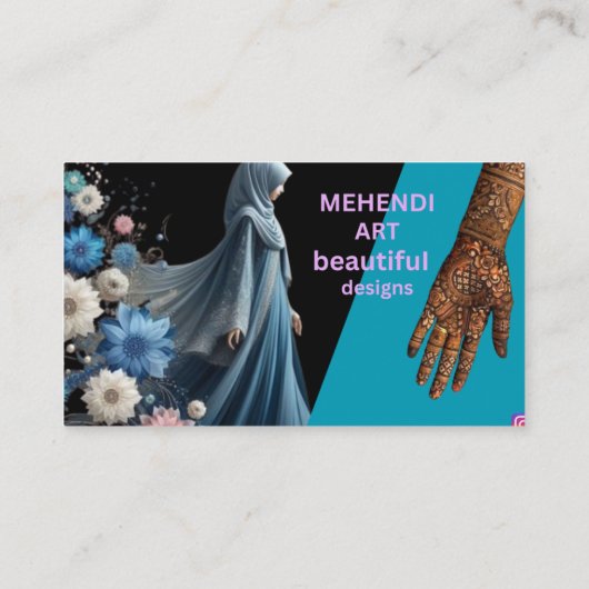 Schöne Mehendi-Kunstgestaltung Visitenkarte (Rückseite)