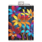Schöne mehrfarbige Blume Design-32908 Flachmann (Rückseite)