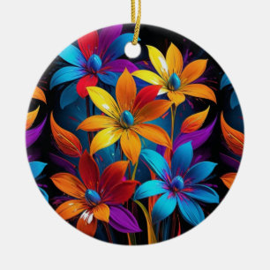 Schöne mehrfarbige Blume Design-32908 Keramik Ornament