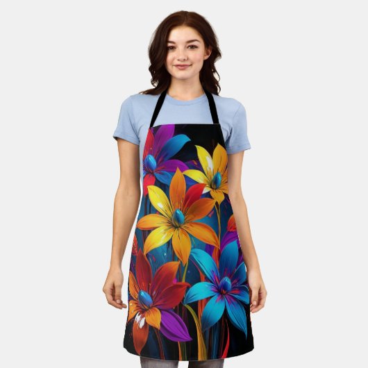 Schöne mehrfarbige Blume Design-32908 Schürze (Getragen)