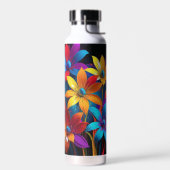 Schöne mehrfarbige Blume Design-32908 Trinkflasche (Links)