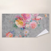 Schöne mehrfarbige Blume und Vögel auf der Insel Badehandtuch (Badehandtuch)