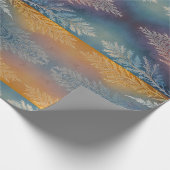 Schöne mehrfarbige Eiskristall-Feder Geschenkpapier (Ecke)