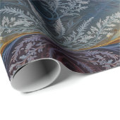 Schöne mehrfarbige Eiskristall-Feder Geschenkpapier (Rolleneckpunkt)