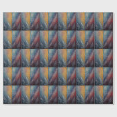 Schöne mehrfarbige Eiskristall-Feder Geschenkpapier (Flach)