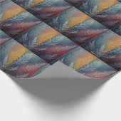 Schöne mehrfarbige Eiskristall-Feder Geschenkpapier (Ecke)