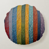 Schöne mehrfarbige Eiskristall-Feder Rundes Kissen (Rückseite)