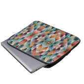 Schöne mehrfarbige Eiskristall-Federn Laptopschutzhülle (Vorne Knopf)
