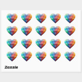 Schöne mehrfarbige Heart Stickers (Blatt)