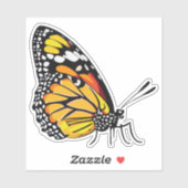 Schöne mehrfarbige Schmetterlinge Aufkleber (Blatt)