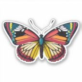 Schöne mehrfarbige Schmetterlinge Aufkleber (Vorderseite)
