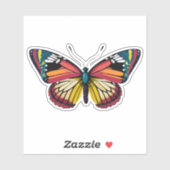 Schöne mehrfarbige Schmetterlinge Aufkleber (Blatt)