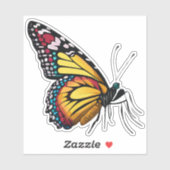 Schöne mehrfarbige Schmetterlinge Aufkleber (Blatt)