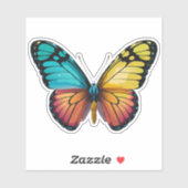 Schöne mehrfarbige Schmetterlinge Aufkleber (Blatt)