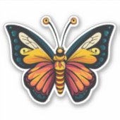 Schöne mehrfarbige Schmetterlinge Aufkleber (Vorderseite)