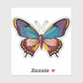 Schöne mehrfarbige Schmetterlinge Aufkleber (Blatt)