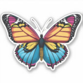 Schöne mehrfarbige Schmetterlinge Aufkleber (Vorderseite)