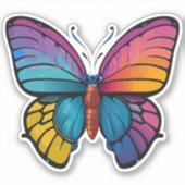 Schöne mehrfarbige Schmetterlinge Aufkleber (Vorderseite)